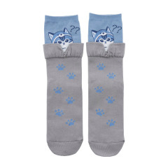 Japan Mofusand Layered-Style Socks - Fox Cat Blue