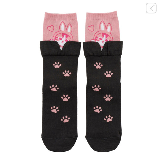 Japan Mofusand Layered-Style Socks - Bunny Cat Pink - 1