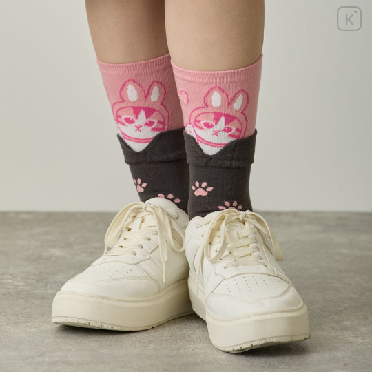 Japan Mofusand Layered-Style Socks - Bunny Cat Pink - 2