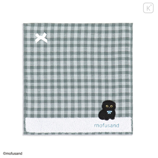 Japan Mofusand Handkerchief - Black Cat Blue - 1