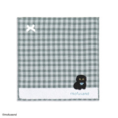 Japan Mofusand Handkerchief - Black Cat Blue