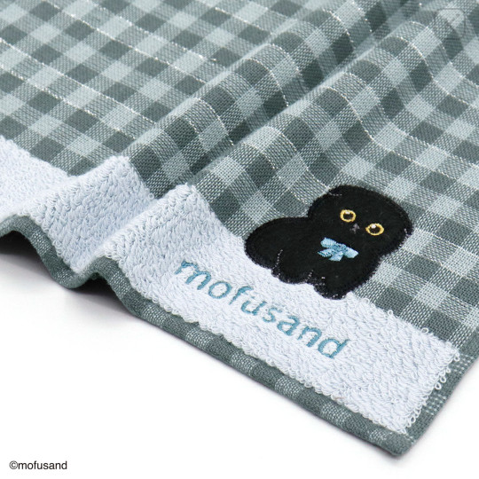 Japan Mofusand Handkerchief - Black Cat Blue - 2
