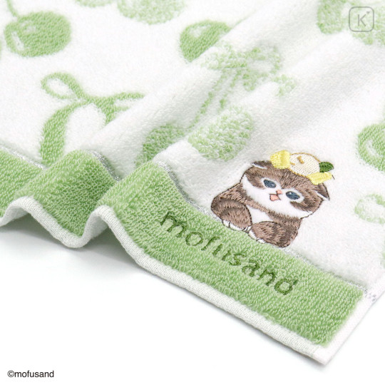 Japan Mofusand Handkerchief - Sweet and Sour Cat Green - 2