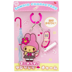 Japan Sanrio Tiny Acrylic Charm Set Umbrella Marker - My Melody : Retro Heisei Kogal Tan Sunburned Wink