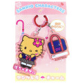 Japan Sanrio Tiny Acrylic Charm Set Umbrella Marker - Hello Kitty : Retro Heisei Kogal Tan Sunburned Wink - 1