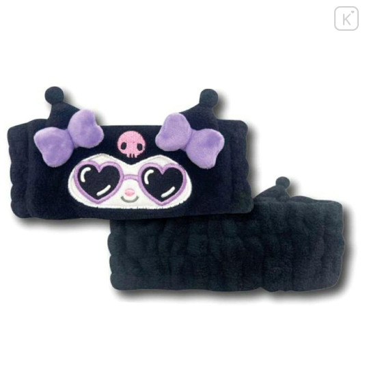 Japan Sanrio Spa Headband with Ears - Kuromi : Heart Sunglasses - 1