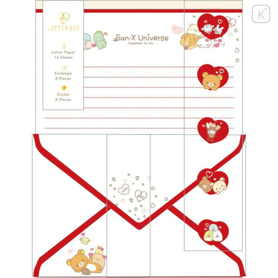 Japan San-X Letter Envelope Set - San-X Universe Heart B - 1