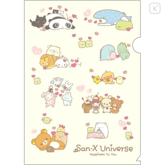 Japan San-X A4 Clear Holder - San-X Universe Heart B - 1