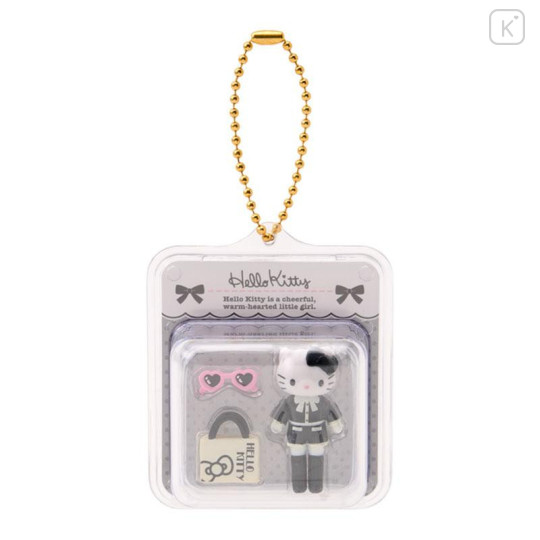 Japan Sanrio Original Miniature Package Charm - Hello Kitty : Black Style Up Mascot - 1