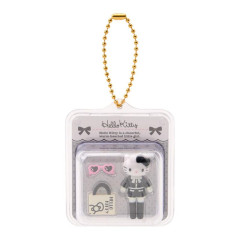 Japan Sanrio Original Miniature Package Charm - Hello Kitty : Black Style Up Mascot