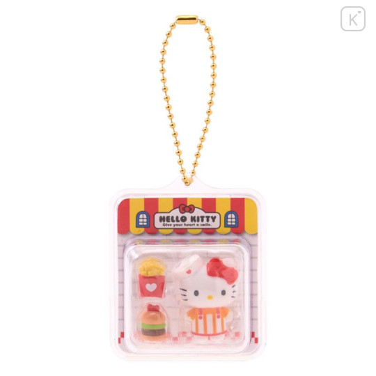 Japan Sanrio Original Miniature Package Charm - Hello Kitty : Hamburger Shop - 1