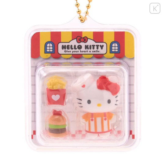 Japan Sanrio Original Miniature Package Charm - Hello Kitty : Hamburger Shop - 2