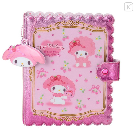 Japan Sanrio Original Exciting Sticker Binder & Stickers - My Melody & My Sweet Piano : Glitter Pink Strawberry - 1