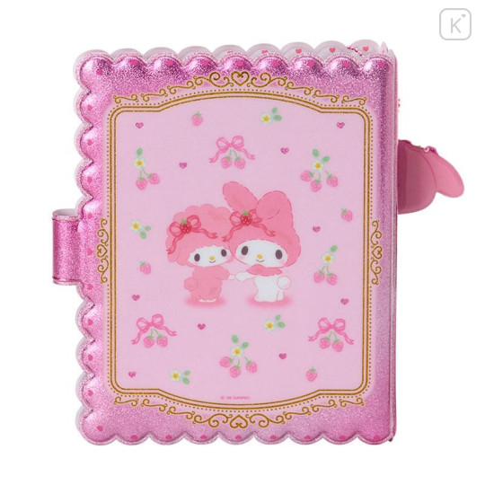 Japan Sanrio Original Exciting Sticker Binder & Stickers - My Melody & My Sweet Piano : Glitter Pink Strawberry - 2
