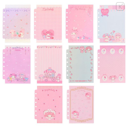 Japan Sanrio Original Exciting Sticker Binder & Stickers - My Melody & My Sweet Piano : Glitter Pink Strawberry - 6
