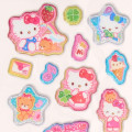 Japan Sanrio Glitter Kirakira Marshmallow Sticker - Hello Kitty & Tiny Chum - 3