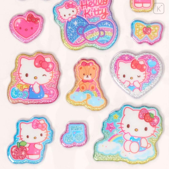 Japan Sanrio Glitter Kirakira Marshmallow Sticker - Hello Kitty & Tiny Chum - 4