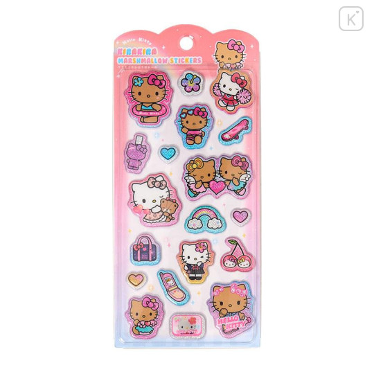 Japan Sanrio Glitter Kirakira Marshmallow Sticker - Hello Kitty : Gal Tan Sunburned - 1