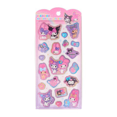 Japan Sanrio Glitter Kirakira Marshmallow Sticker - Kuromi & My Melody : Gal Tan Sunburned