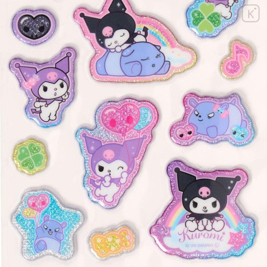 Japan Sanrio Glitter Kirakira Marshmallow Sticker - Kuromi - 4