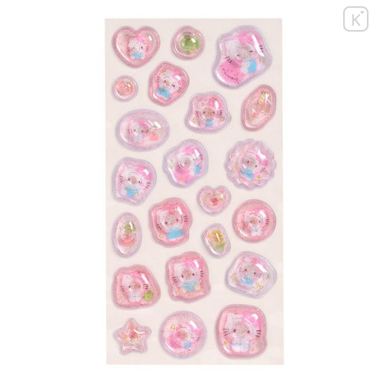 Japan Sanrio Water In Seal - Hello Kitty : Marshmallow Pop Glitter - 3