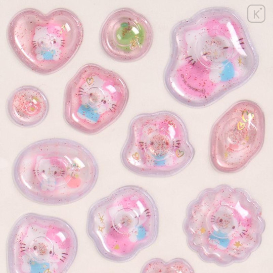 Japan Sanrio Water In Seal - Hello Kitty : Marshmallow Pop Glitter - 4