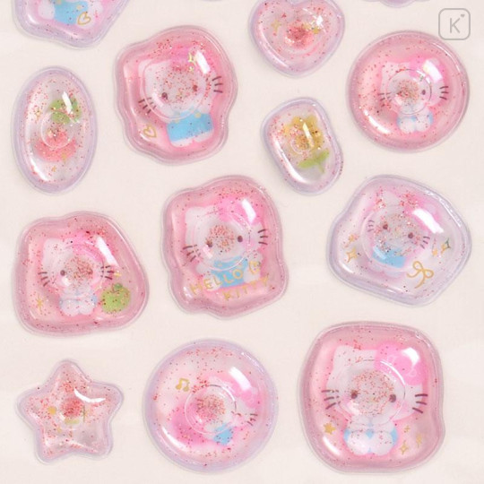 Japan Sanrio Water In Seal - Hello Kitty : Marshmallow Pop Glitter - 5