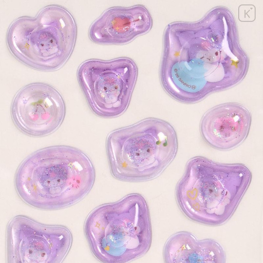 Japan Sanrio Water In Seal - Kuromi : Marshmallow Pop Glitter - 4