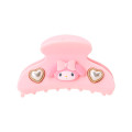 Japan Sanrio Original Flocky Hair Claw Clip - My Melody : 3D Face Pearl Heart - 1