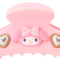 Japan Sanrio Original Flocky Hair Claw Clip - My Melody : 3D Face Pearl Heart - 4
