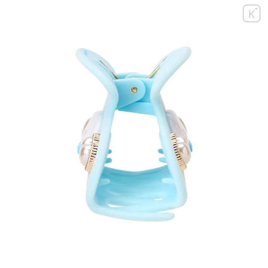 Japan Sanrio Original Flocky Hair Claw Clip - Cinnamoroll : 3D Face Pearl Heart - 2