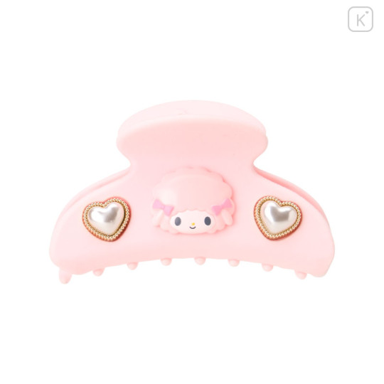 Japan Sanrio Original Flocky Hair Claw Clip - My Sweet Piano : 3D Face Pearl Heart - 1