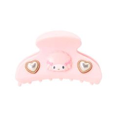 Japan Sanrio Original Flocky Hair Claw Clip - My Sweet Piano : 3D Face Pearl Heart