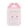 Japan Sanrio Original Flocky Earrings Set - Hello Kitty : Black - 1