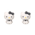 Japan Sanrio Original Flocky Earrings Set - Hello Kitty : Black - 2
