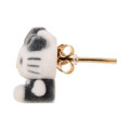 Japan Sanrio Original Flocky Earrings Set - Hello Kitty : Black - 4