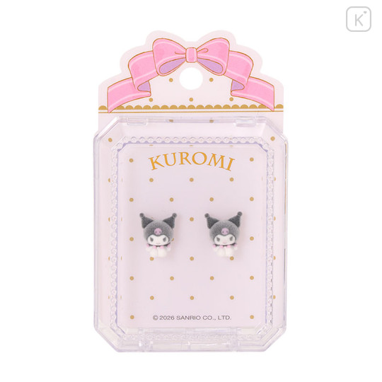 Japan Sanrio Original Flocky Earrings Set - Kuromi - 1