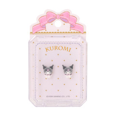 Japan Sanrio Original Flocky Earrings Set - Kuromi