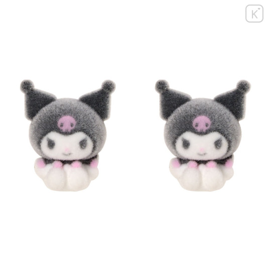 Japan Sanrio Original Flocky Earrings Set - Kuromi - 2