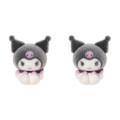 Japan Sanrio Original Flocky Earrings Set - Kuromi - 2