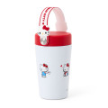 Japan Sanrio Original Stainless Steel Tumbler with Handle 350mL - Hello Kitty : Red White - 2