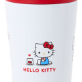 Japan Sanrio Original Stainless Steel Tumbler with Handle 350mL - Hello Kitty : Red White - 3