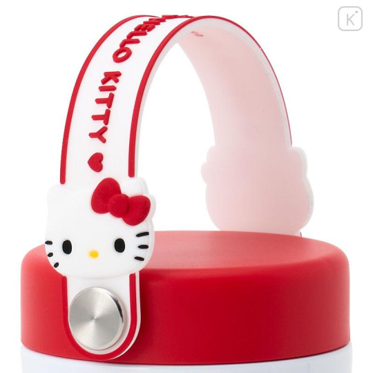Japan Sanrio Original Stainless Steel Tumbler with Handle 350mL - Hello Kitty : Red White - 5