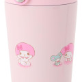 Japan Sanrio Original Stainless Steel Tumbler with Handle 350mL - My Melody : Pink - 4