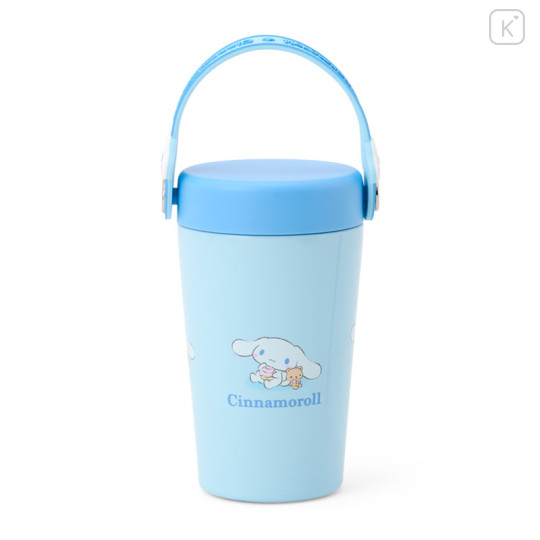 Japan Sanrio Original Stainless Steel Tumbler with Handle 350mL - Cinnamoroll : Blue - 1