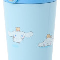 Japan Sanrio Original Stainless Steel Tumbler with Handle 350mL - Cinnamoroll : Blue - 4