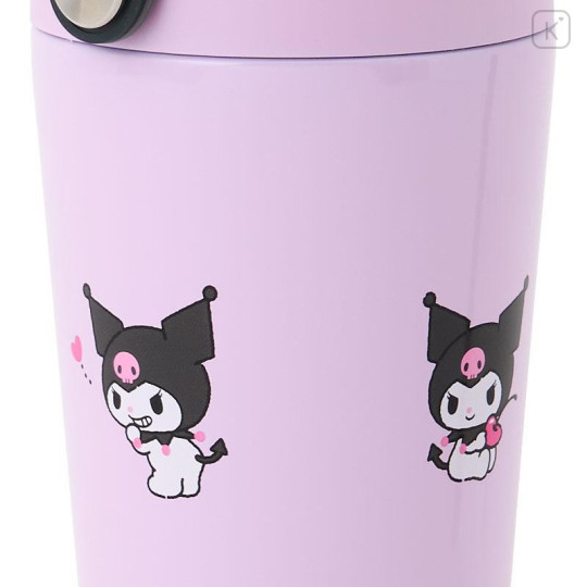 Japan Sanrio Original Stainless Steel Tumbler with Handle 350mL - Kuromi : Purple - 4