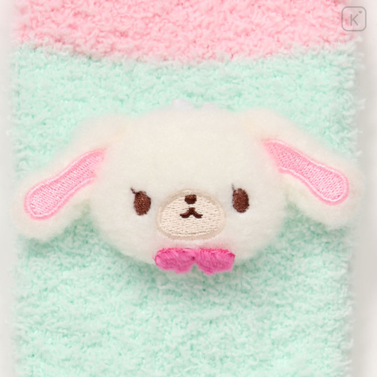 Japan Sanrio Original Plush Fluffy Crew Socks - Sugarbunnies : Mint Pink - 2