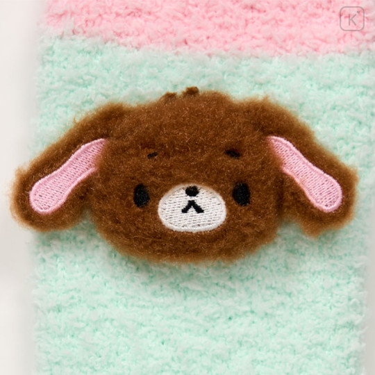 Japan Sanrio Original Plush Fluffy Crew Socks - Sugarbunnies : Mint Pink - 3