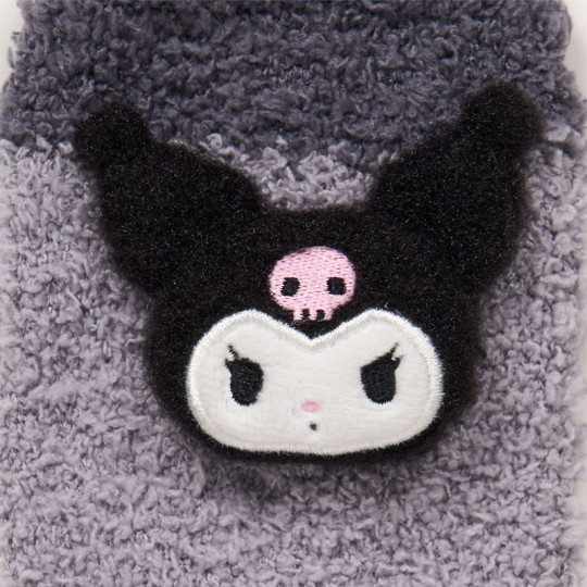 Japan Sanrio Original Plush Fluffy Crew Socks - Kuromi - 2